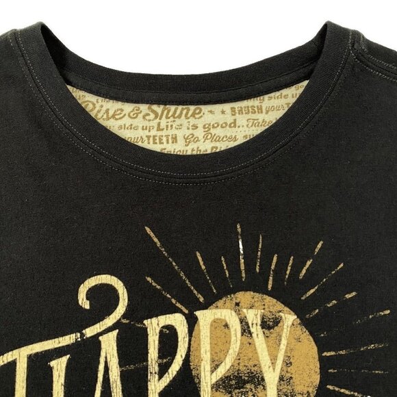 Life is Good Happy Hour T Shirt Mens size Medium Short Sleeved Black - Picture 6 of 10